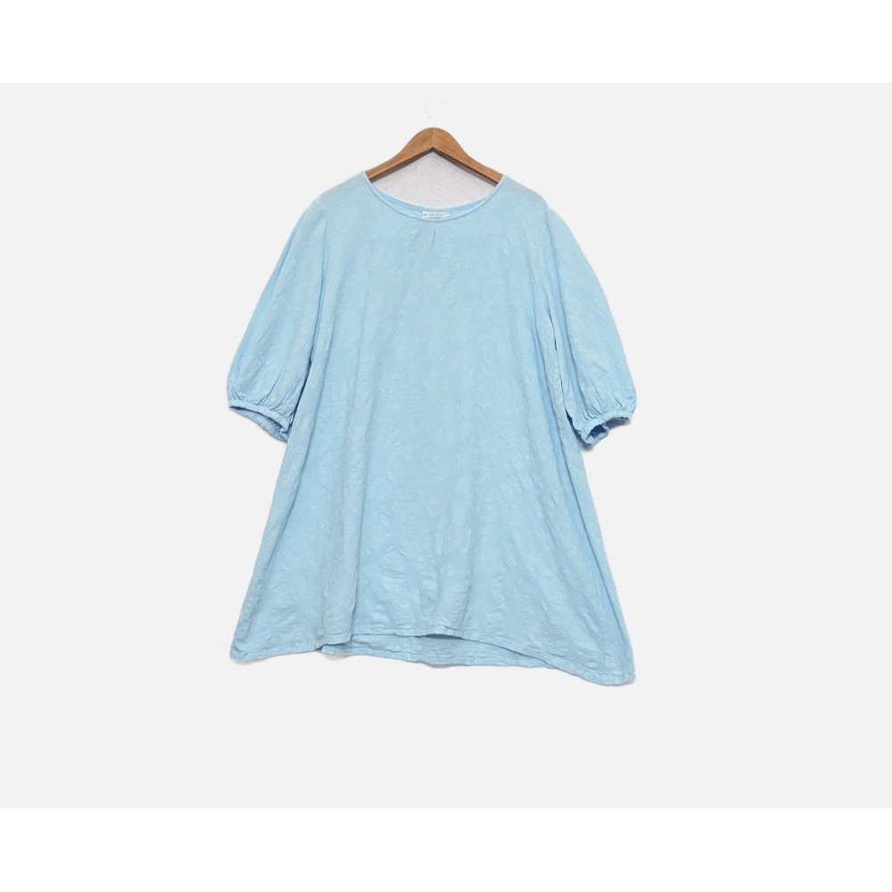 Bryn Walker Tunic Top 2X 100% Cotton Blue Lightweight Beachy Textured Lagom